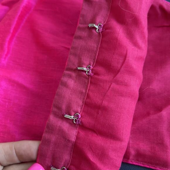 Chandrakala Womens Size 42 Cropped Pink - Eyelet And Hooks - Tie In Back - Picture 8 of 16